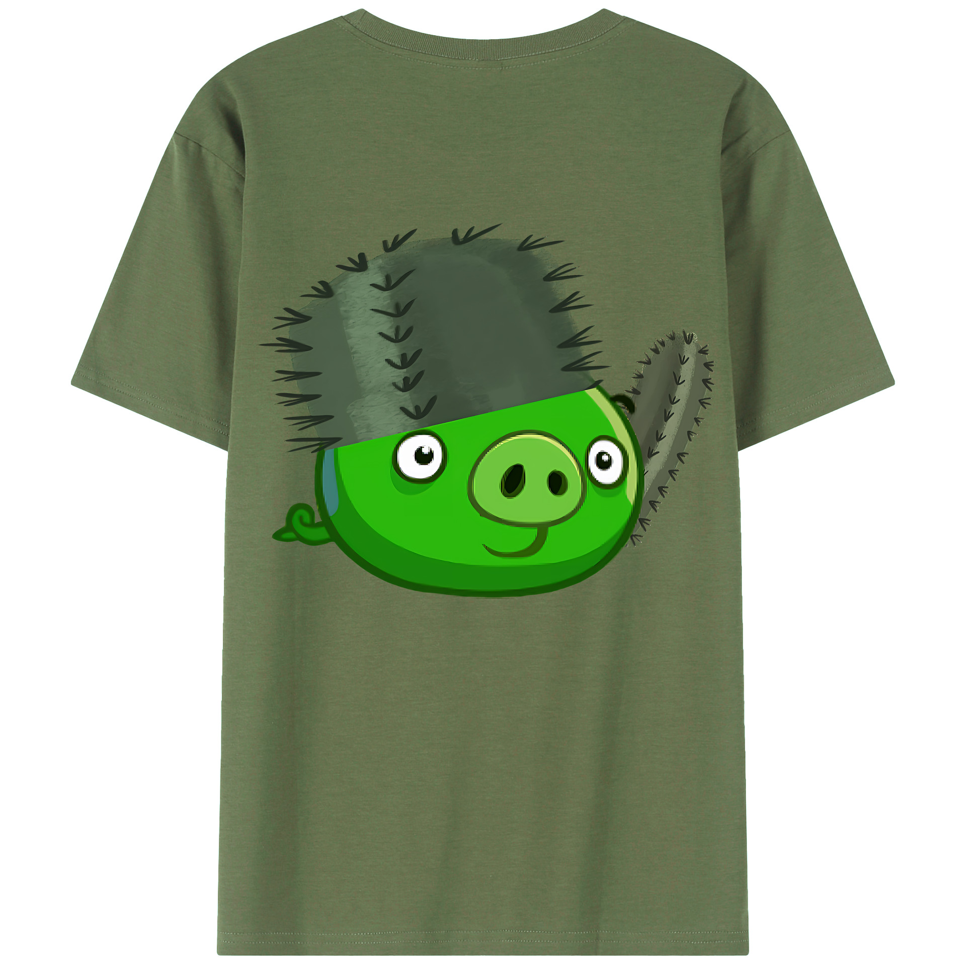 （画像用） Angry Birds アングリーバード 綿100％ メンズ半袖Tシャツ（バックプリント） 通気性